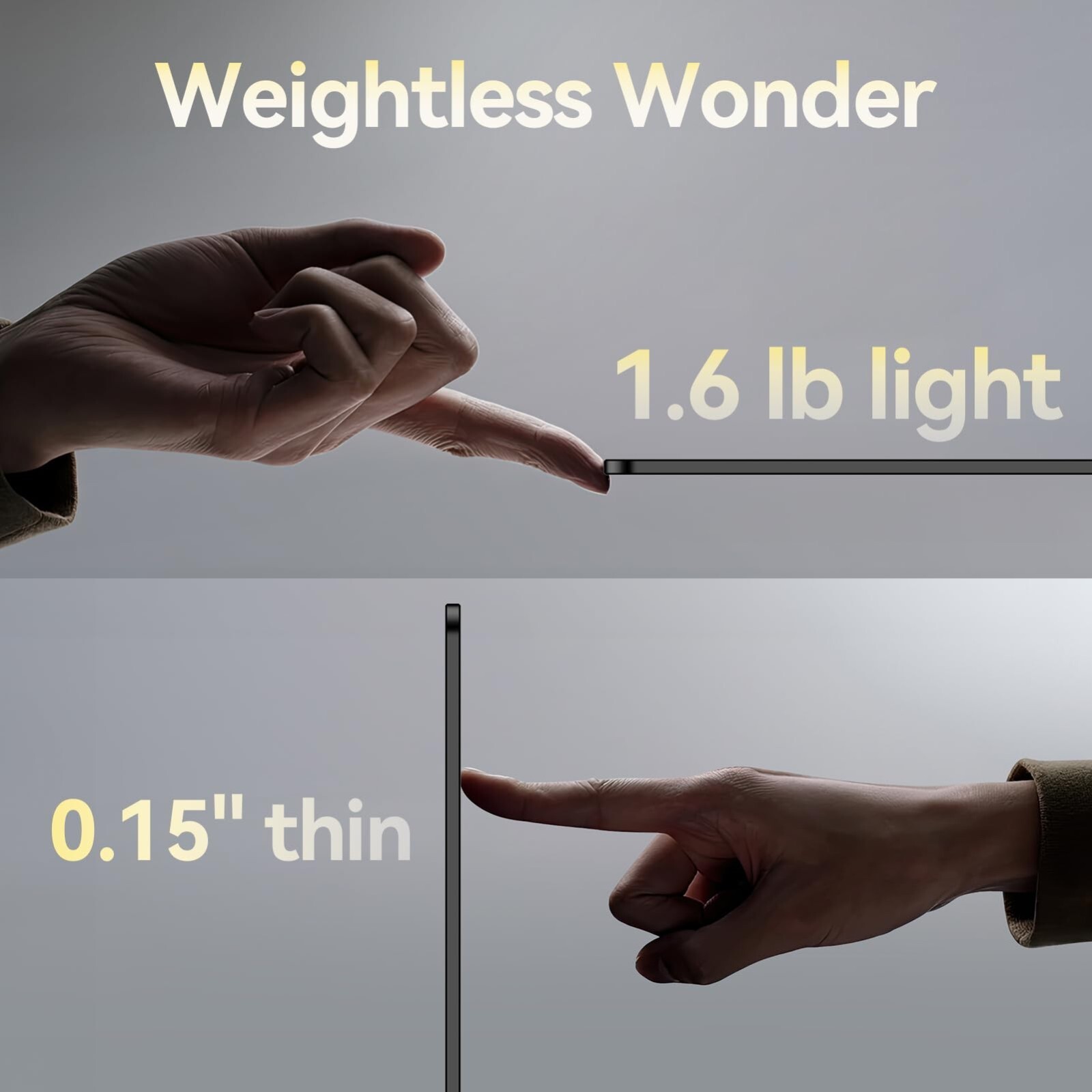 OLED Portable Monitor 16” 3K 120Hz 0.1ms, 500 Nits, 100% DCI-P3, Ultra-Slim