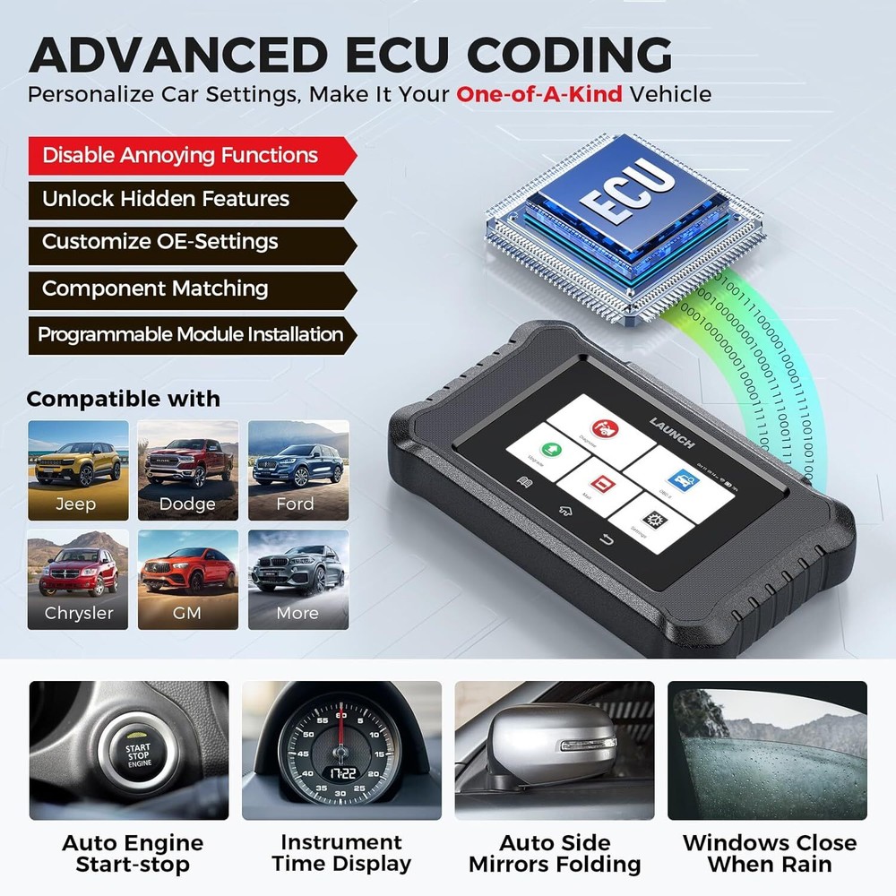 LAUNCH X431 Creader Elite 2.0 FGC Coding Scanner Diagnostic for Ford/GM/Chevy