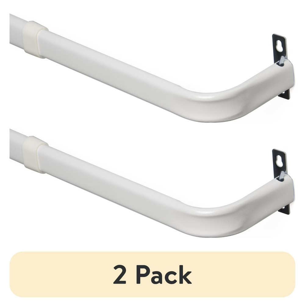 (2 pack) Mainstays 3" Basic Metal Wrap Around Adjustable Curtain Rod