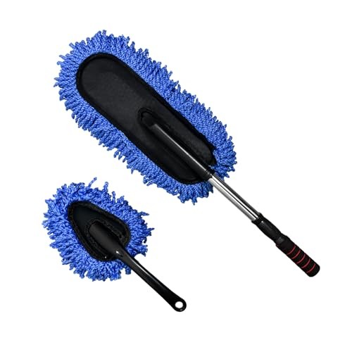 2 PCS Microfiber Car Duster, Scratch Free Auto Exterior Interior Large Blue