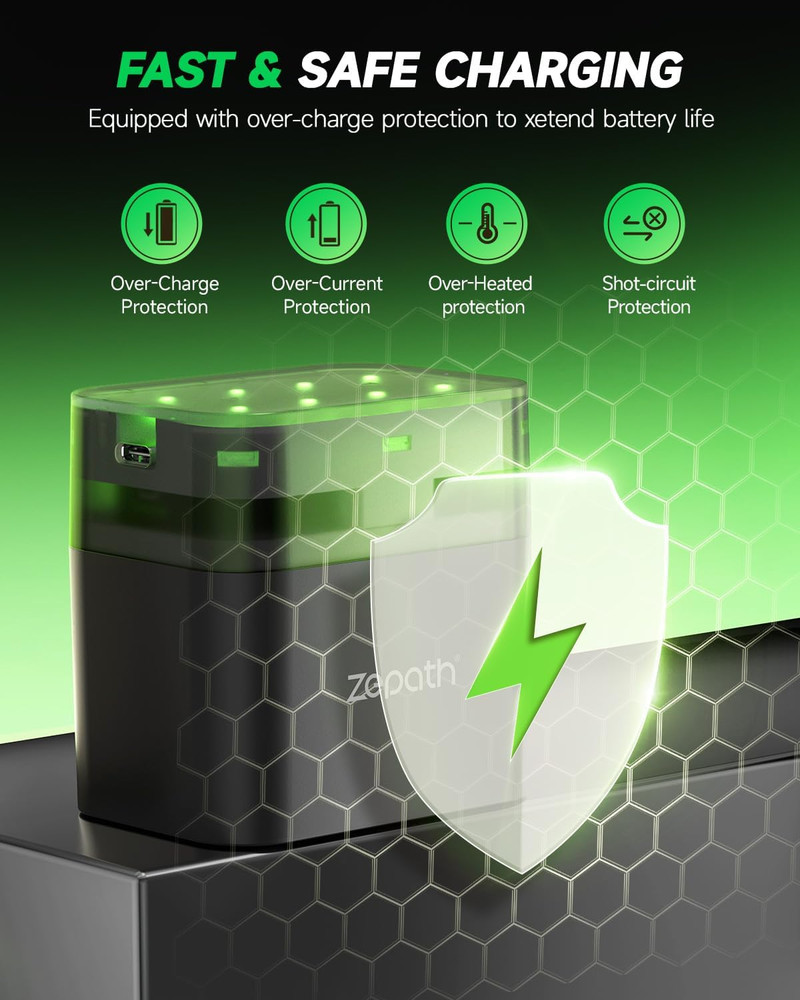 Xbox Controller Battery Pack 4 X 6000Mwh Rechargeable Lithium AA Batteries with