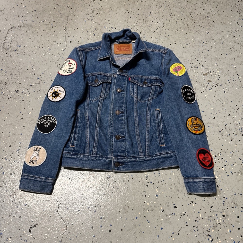 Levi’s denim trucker jacket with sleeve patches