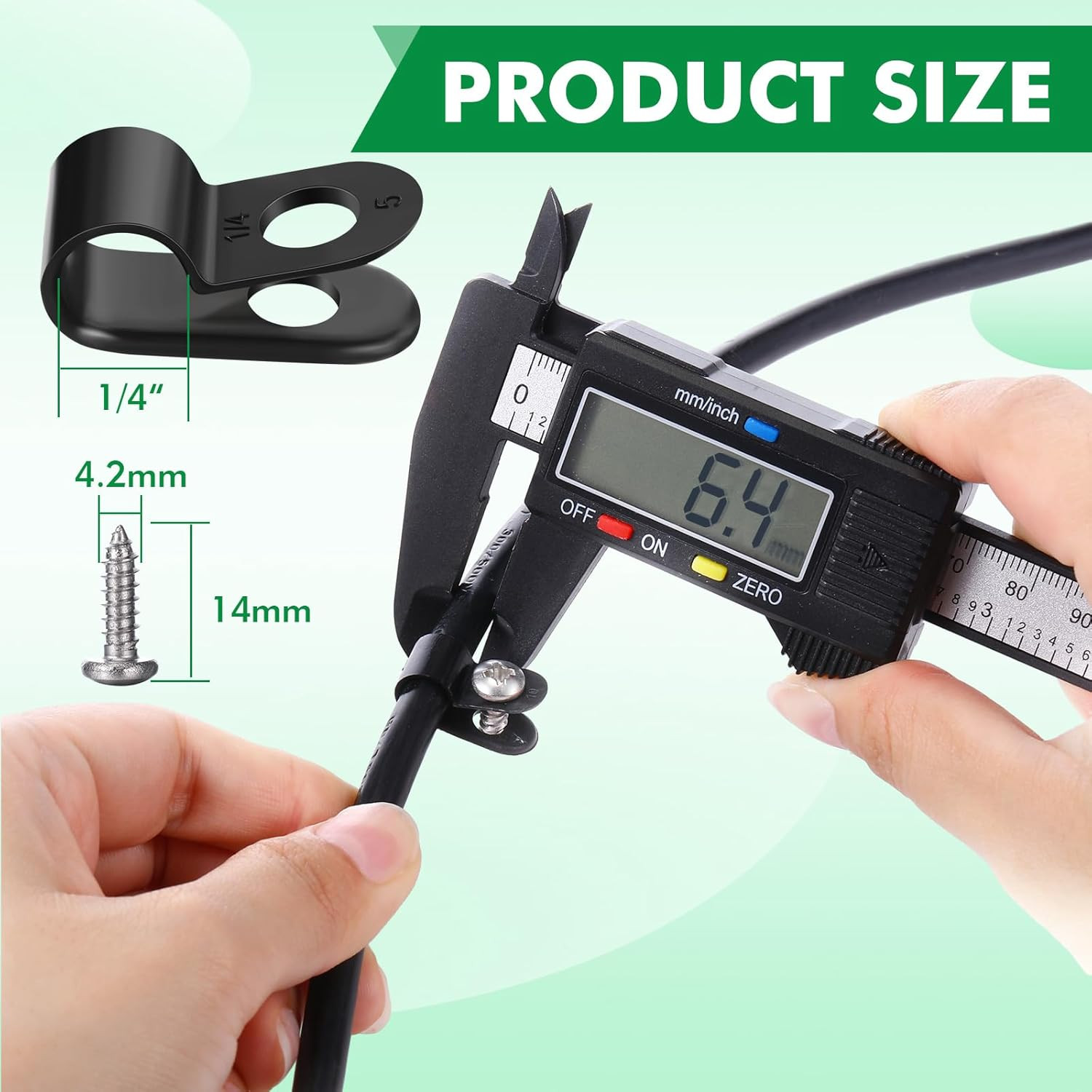 50 Pack R-Type Cable Clip Wire Clamp, Nylon Screw Mounting Cord Fastener Clips w