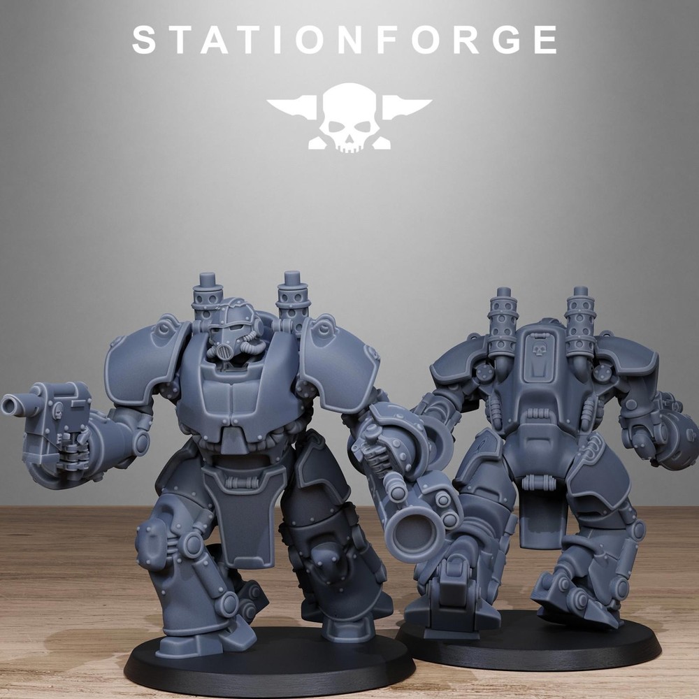Station Forge Miniatures GrimGuard Power Armor Sci Fi Grim Dark Proxy Minis 3D
