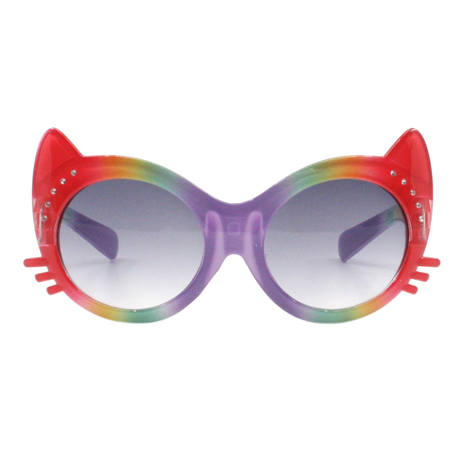 Toddlers & Little Girls Sunglasses Oversized Round Kitty Cat Rhinestones UV 400