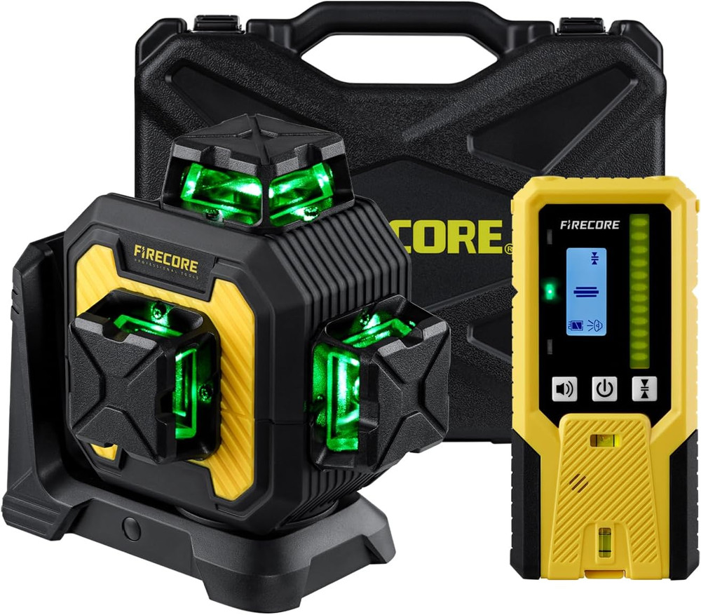 360° Self-Leveling Green Laser Level Kit with Receiver - High Precision
