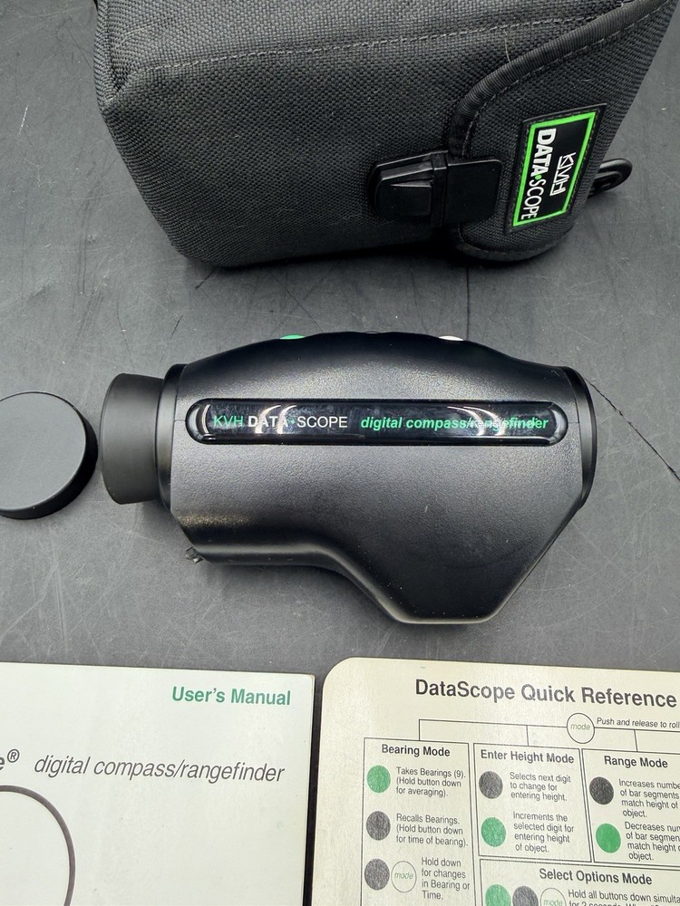 KVH Data Scope Digital Compass/Rangefinder w/ Case And Manuals Needs Battery