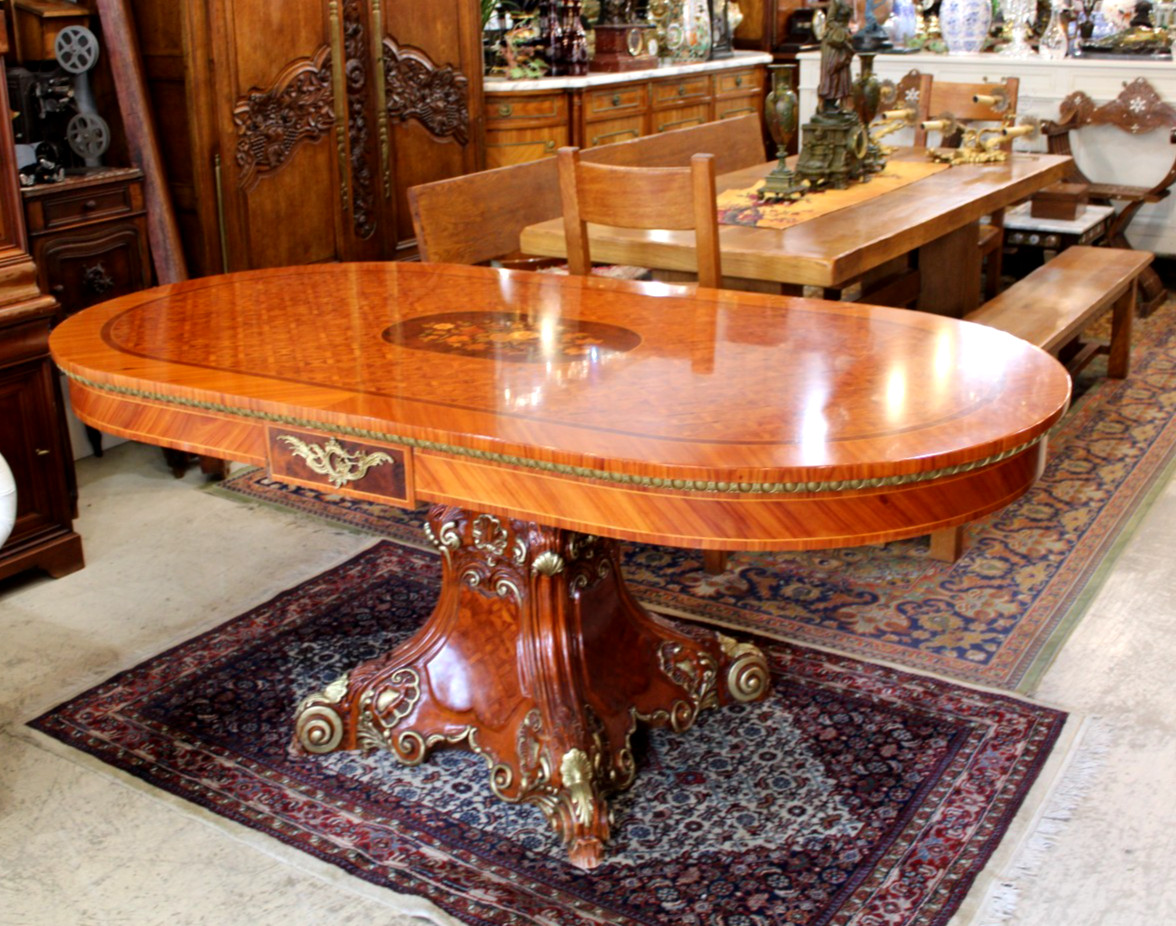 Italian Antique Princes Katia Style Inlaid Rosewood Dining Table