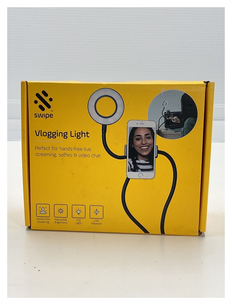 Swipe Vlogging Ring Light LED USB Powered with Phone Holder