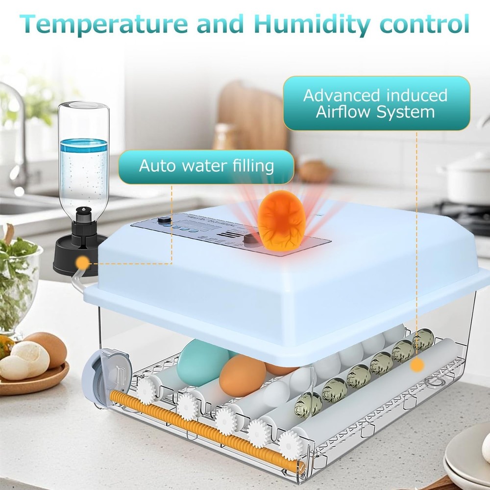 Incubators for Hatching Eggs 16 Egg Automatic Egg Incubator with Temperature Con