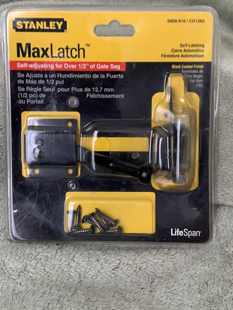 Stanley Gate Kit #S808- 816 Black Max Latch CD1262 Self Adjusting