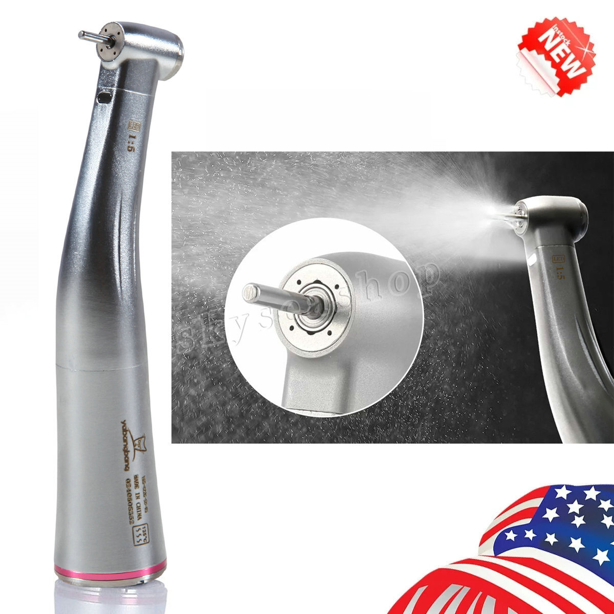 Dental 1:5 LED Fiber Optic Contra Angle Handpiece Fit For NSK Ti-MAX X95L