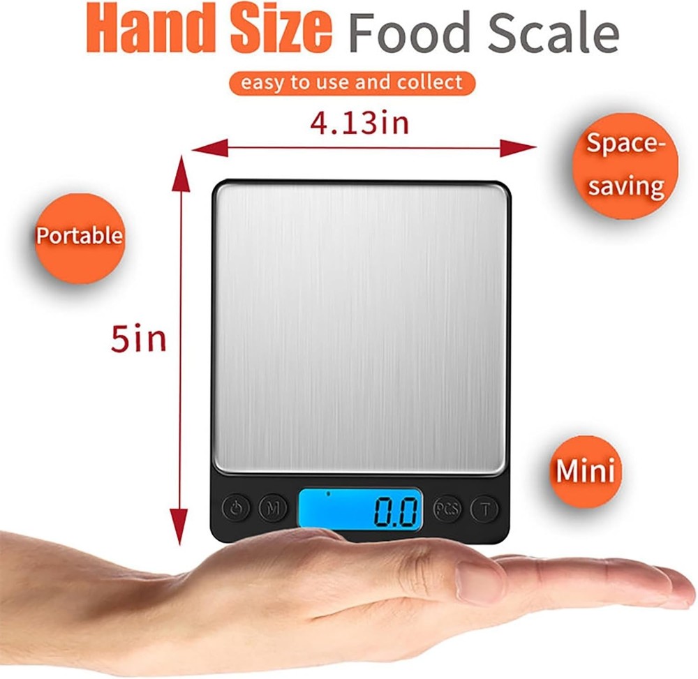 Mini Digital Kitchen Scale 3000g/0.1g - High Accuracy with LCD and Tare Function