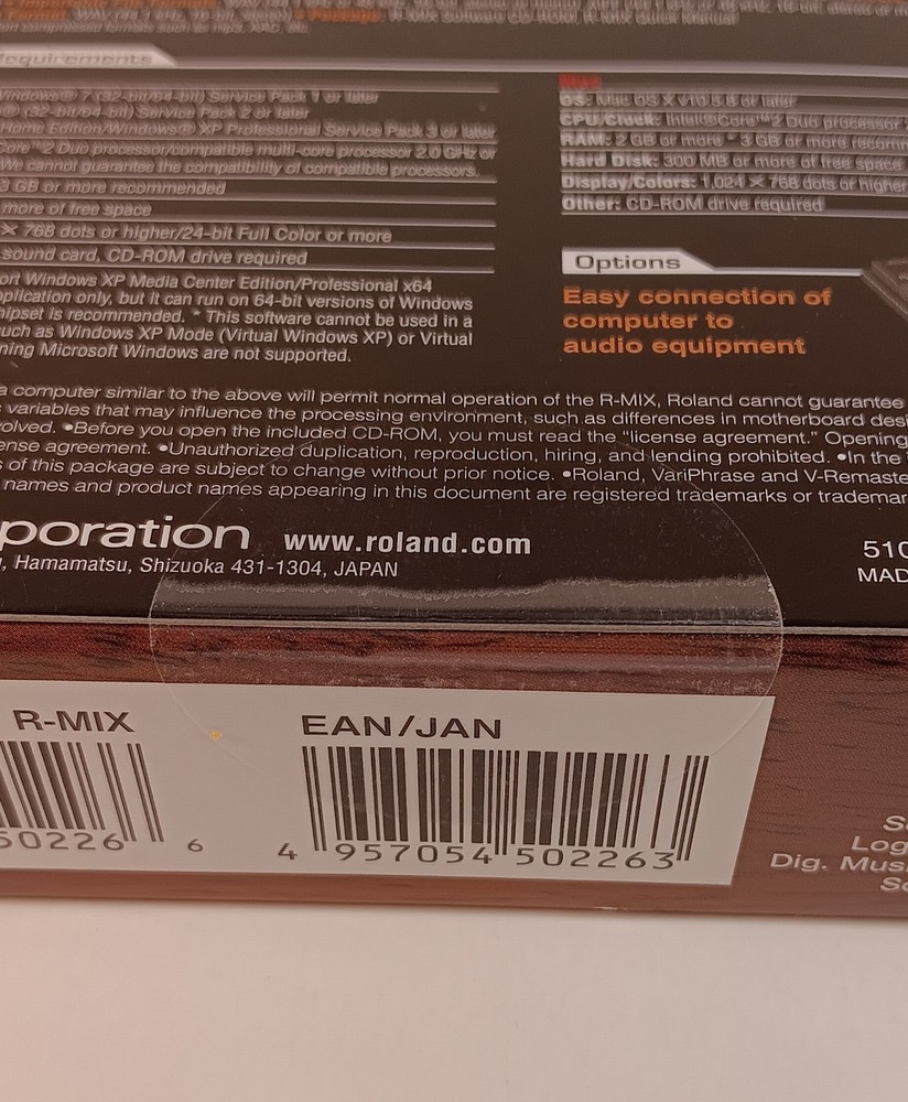 Roland R-Mix Audio Processing Software *NEW SEALED BOX*