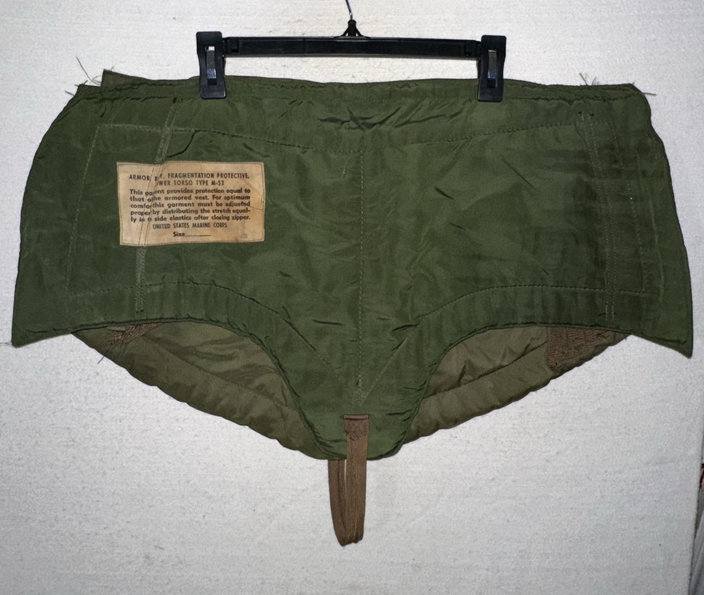 Vintage USMC M-53 Fragmentation Protective Lower Torso Panel Korean War