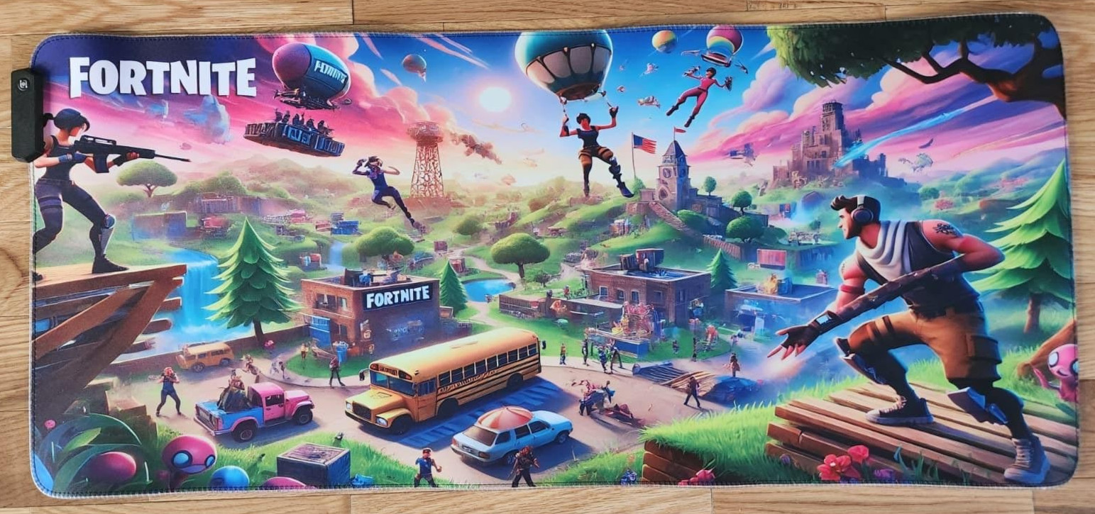 New Large Gaming Mouse Pad Fortnite Edition – Water & Slip Resistant, with Light