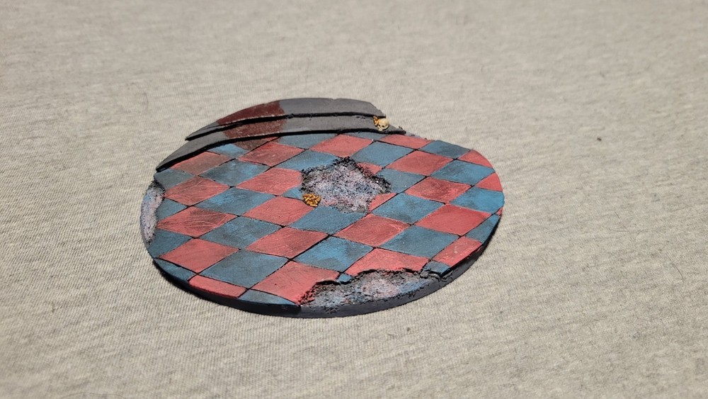 Custom 120mm Oval Base - Harlequin Pattern/Theme - Tabletop - Miniatures