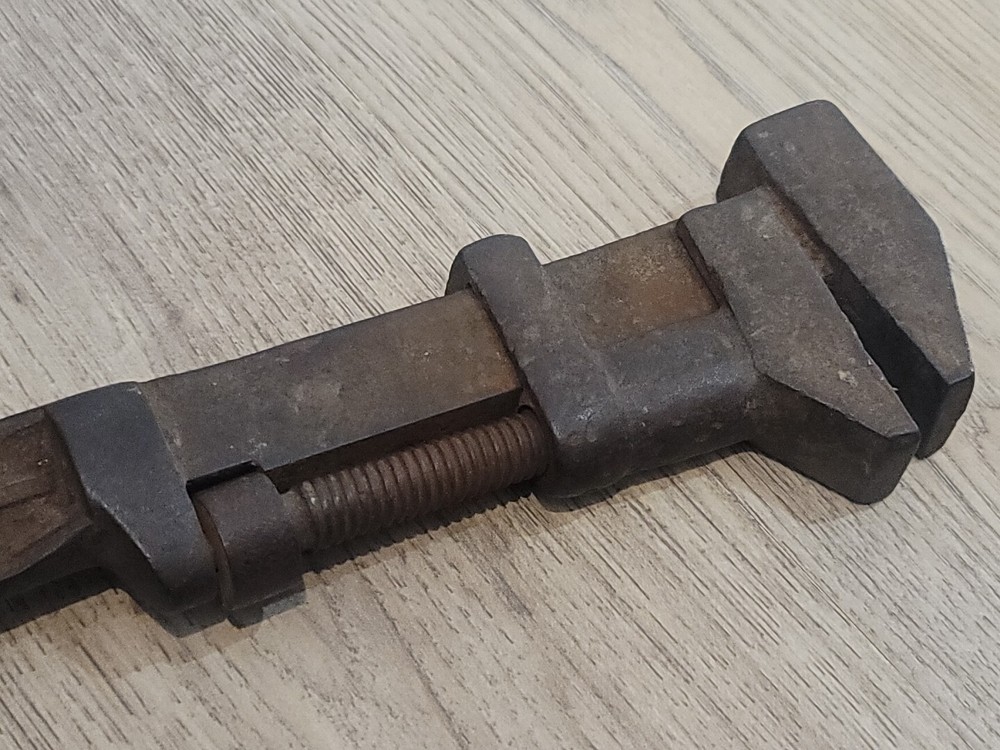 antique 12” Adjustable Monkey Wrench READ !!!