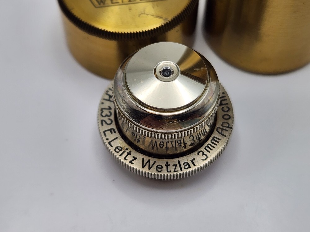 Vintage E Leitz Wetzlar Leica 3mm Apochromat Microscope Objective Oel Immersion