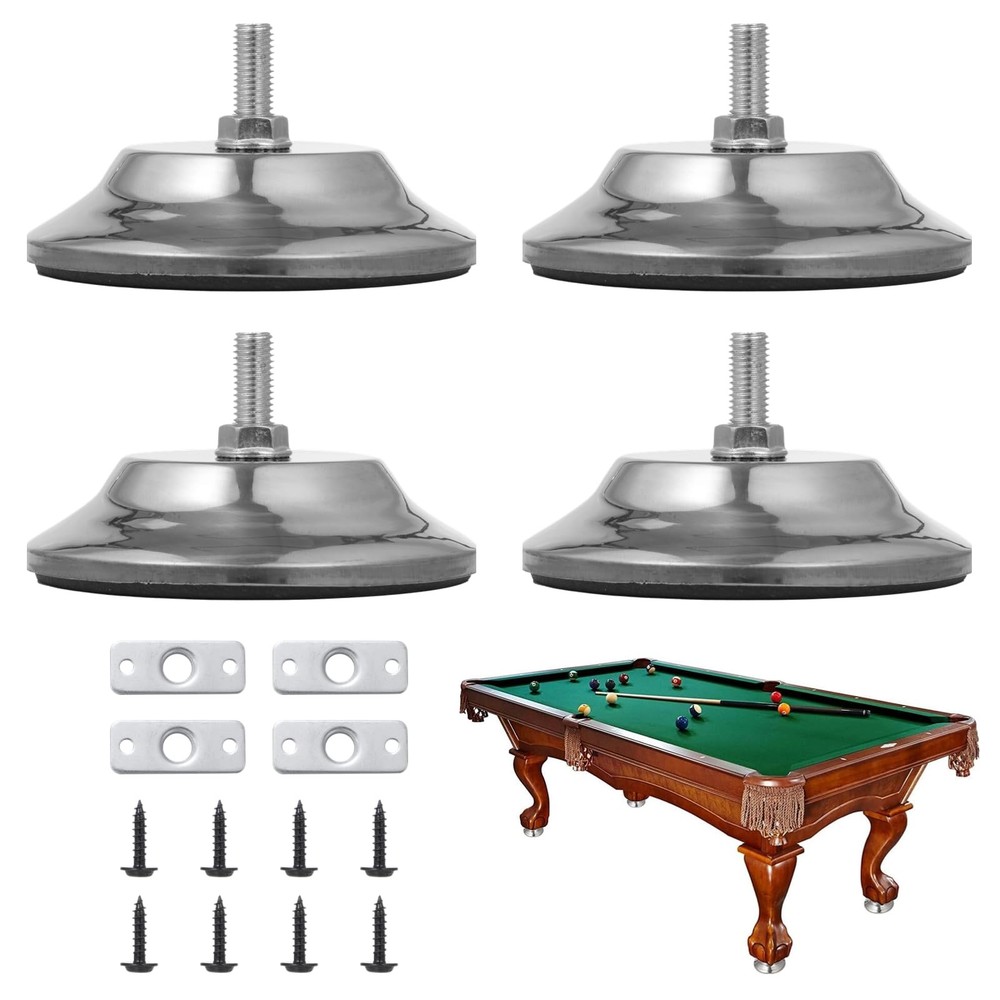 Billiard Table Leg Levelers, 4 Pcs Pool Table Leg Leveling Risers 5’’D with A...