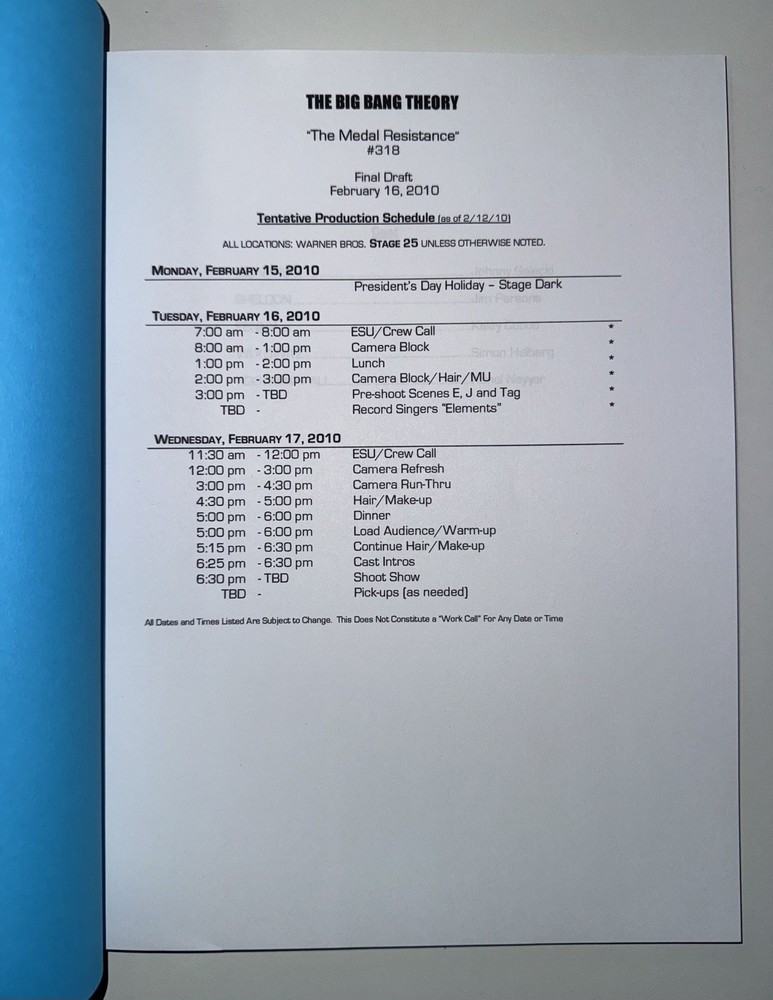 The Big Bang Theory Season 3 Script