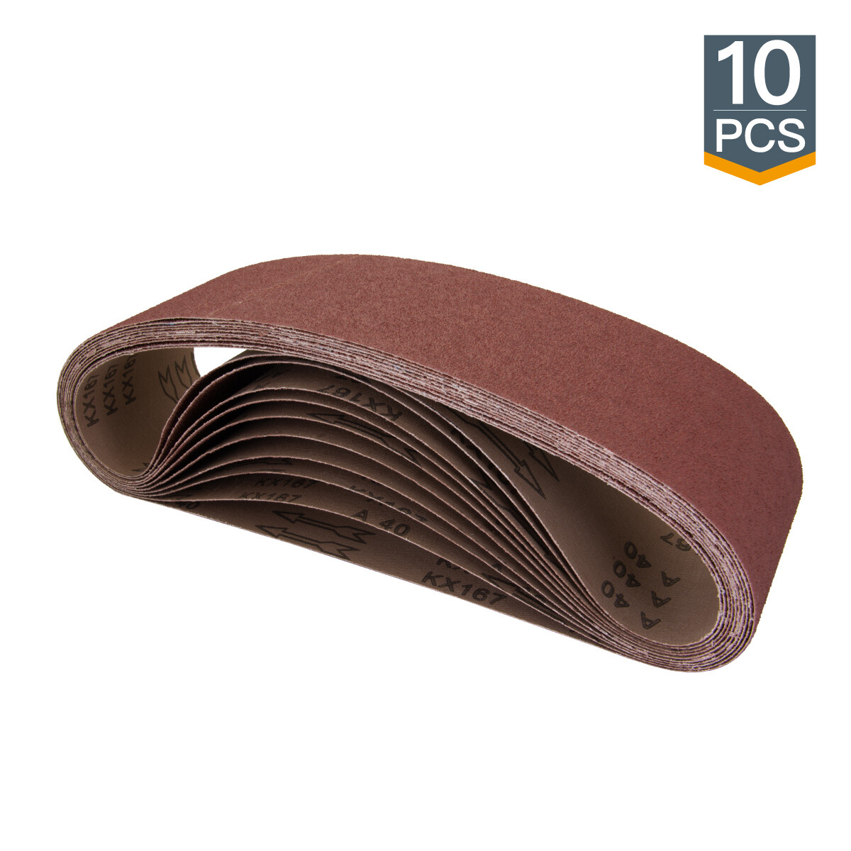 POWERTEC 60 Grit 4 x 36" Sanding Belt Aluminum Oxide Sandpaper, 10 PK (110630)