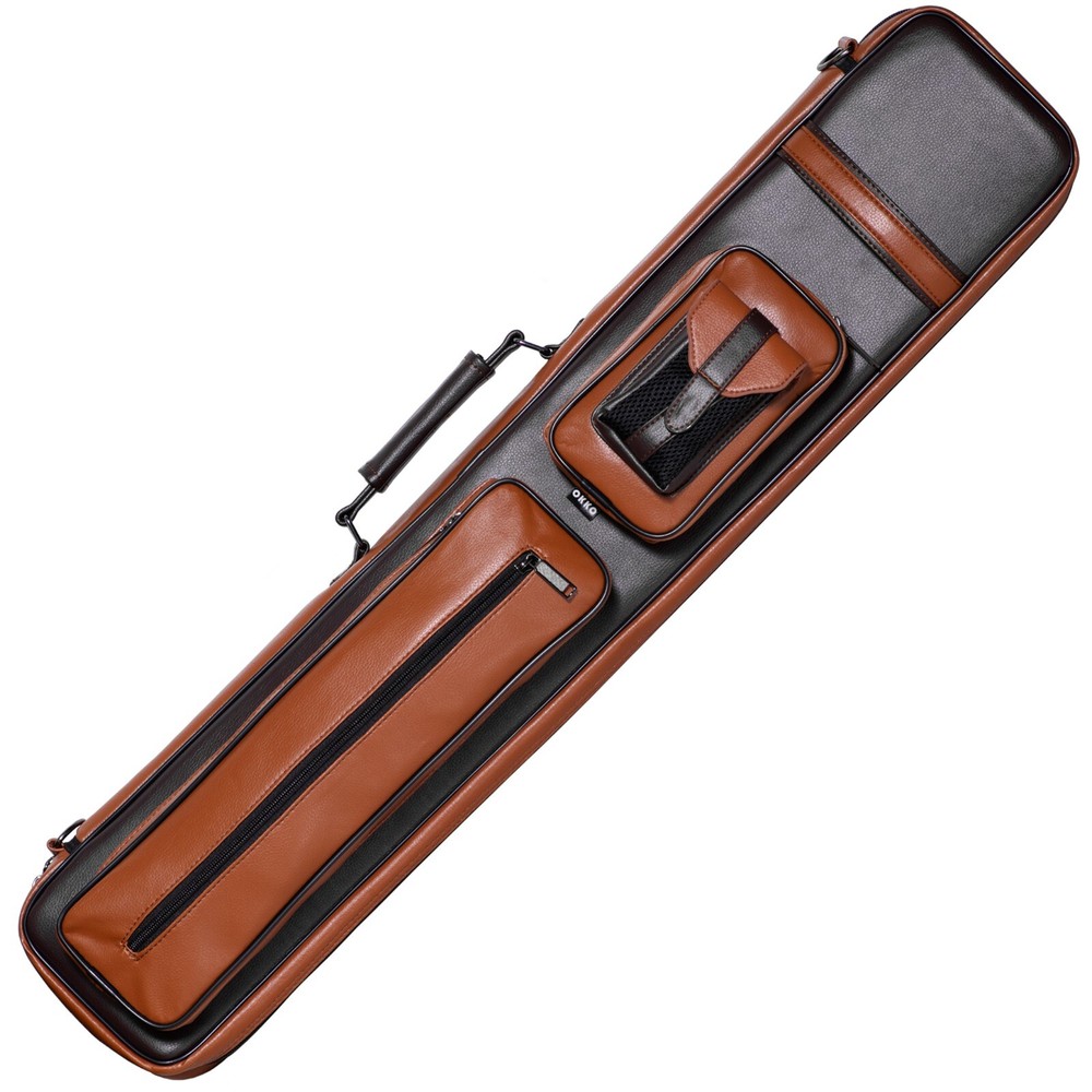 OKKO Billiard Pool Cue Soft Case Brown/Dark Brown 2x4