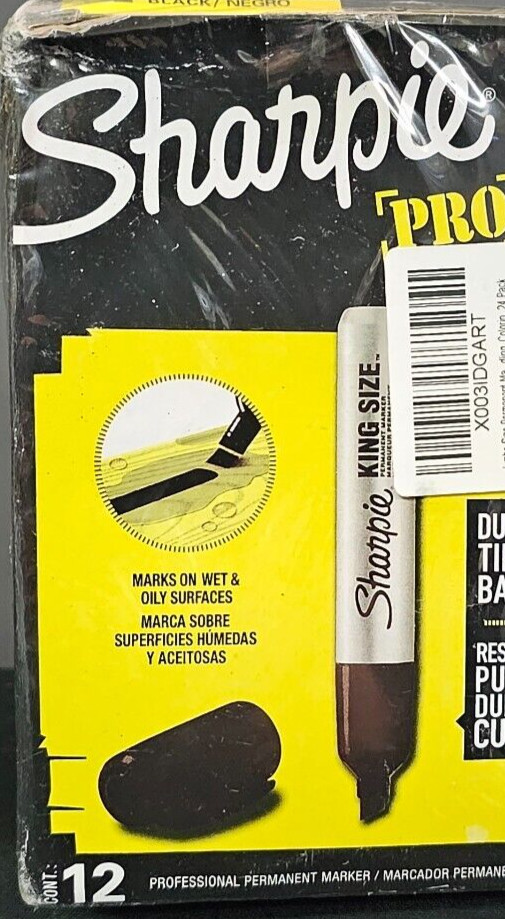 Sharpie PRO Permanent Markers King Sized Chisel Tip Black 12 Ct. Box New