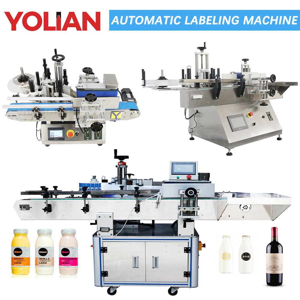 Round Bottle Labeling Machine Automatic Single Side Sticker Label Applicator