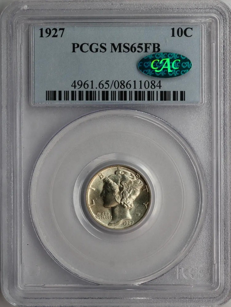 1927 Mercury Dime PCGS MS65FB CAC