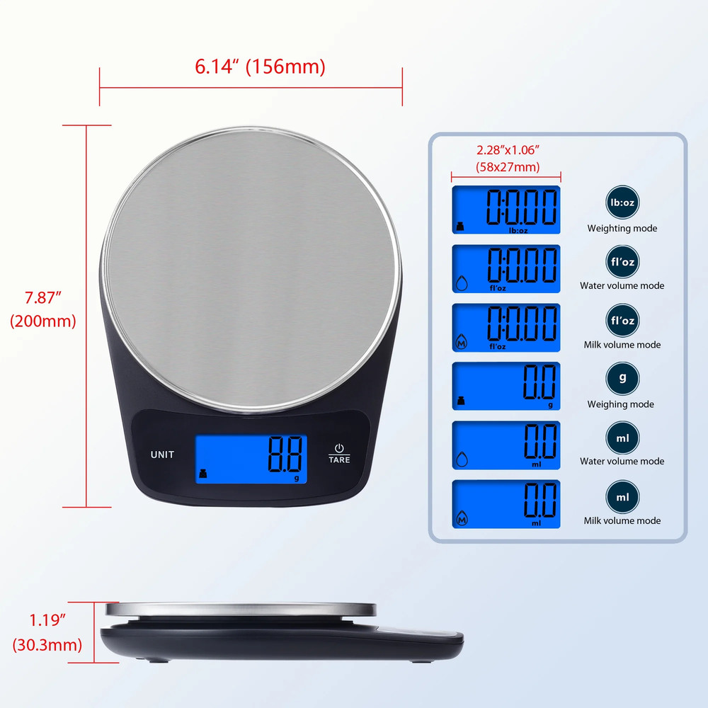 Digital Kitchen Scale Waterproof Food Scale 385g High Precision Baking Scale
