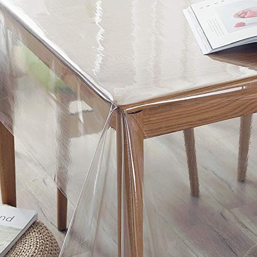 sancua Clear Plastic 100% Waterproof 102" x 60" (Rectangular), Crystal