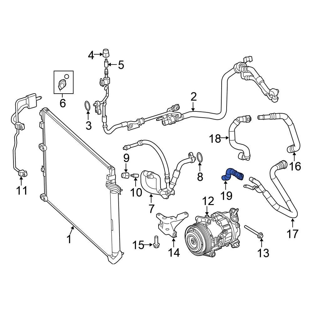 Chrysler 68104972AA HVAC Heater Hose