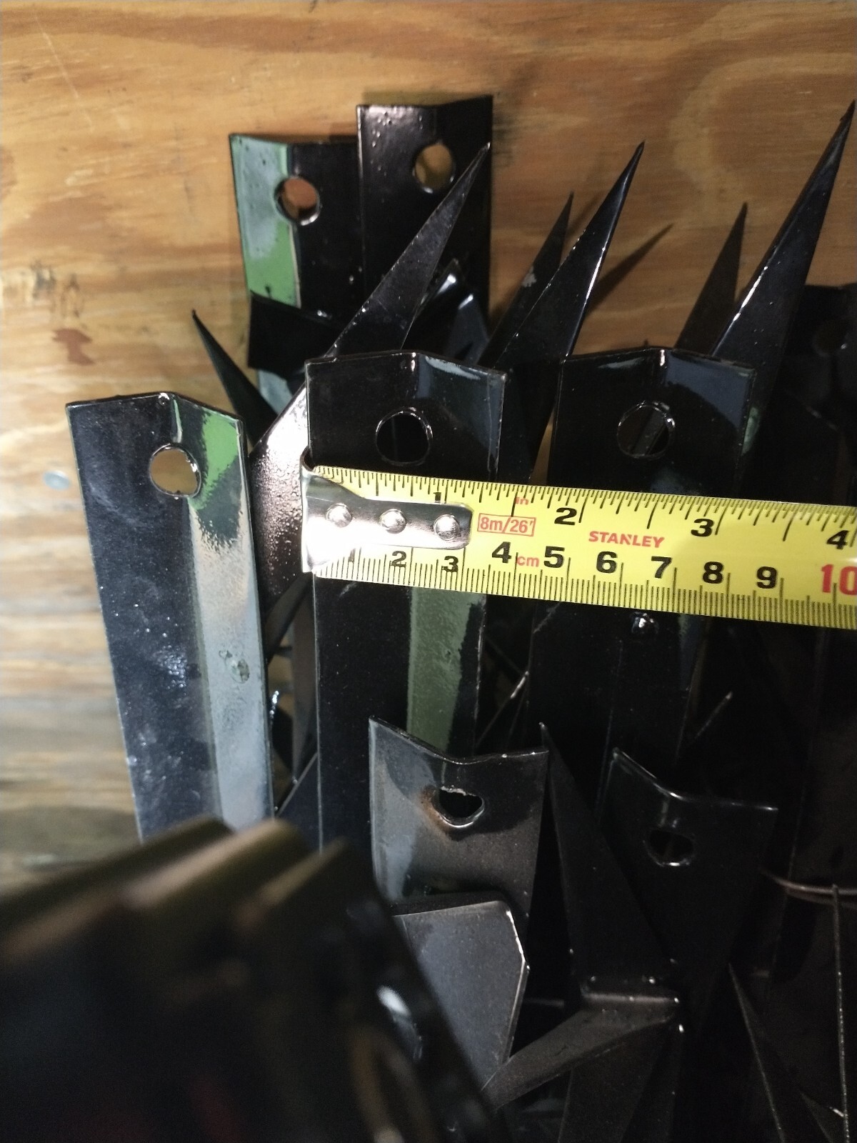 5 pc Steel Security Wall Spikes, Anti-Climb Metal 16.25 ft long total, 4" tall