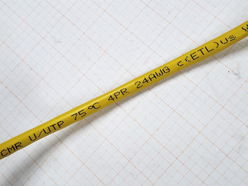 trueCable CAT5E UTP 350MHz Ethernet Network Cable CMR Riser Yellow/100ft