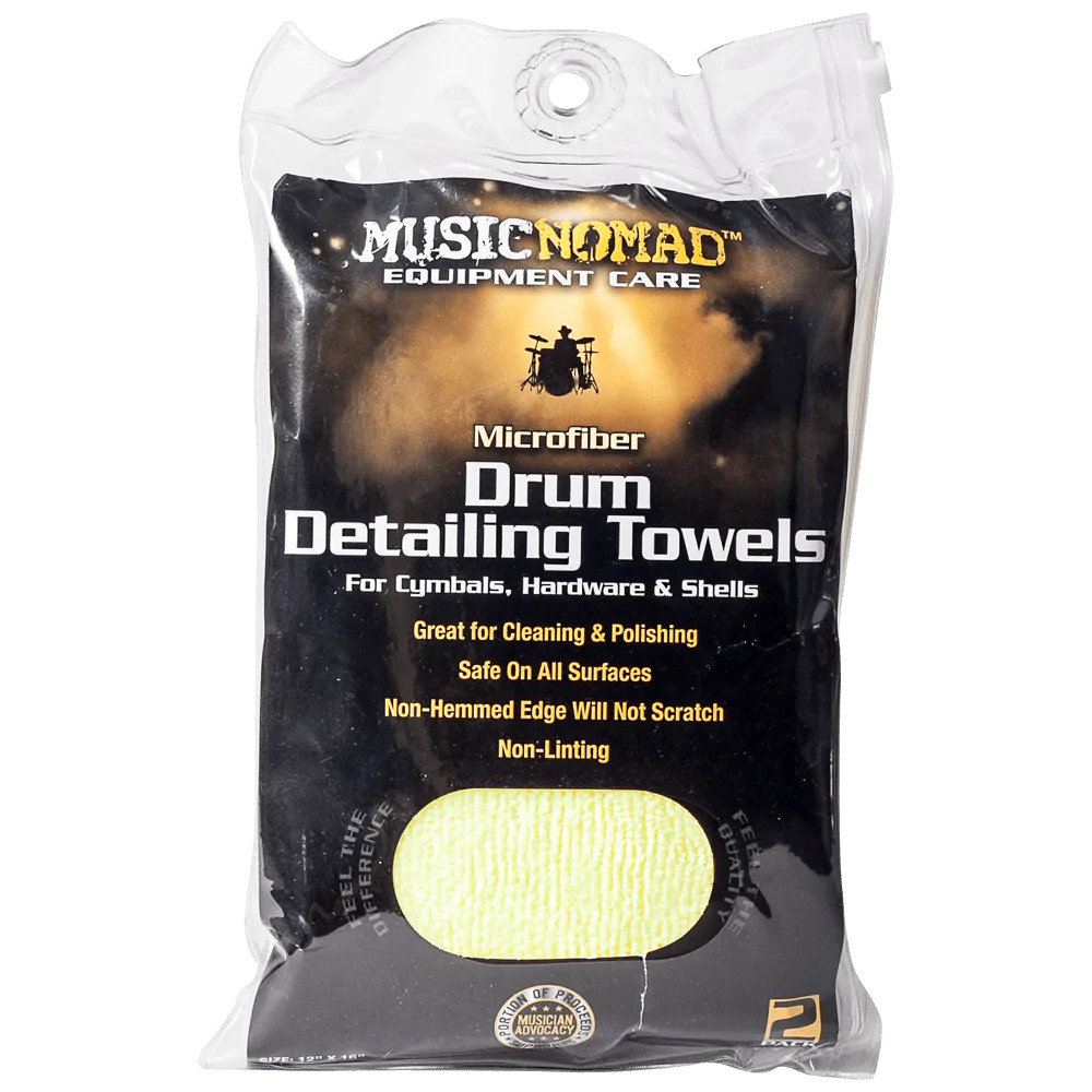 Music Nomad - Microfiber Drum Detailing Towels - 2 Pack MN210