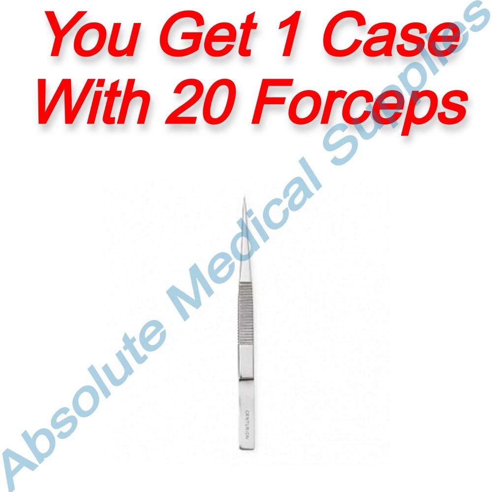 *20-Pack* Medline Centurion Fine Point Splinter Forceps Sterile 66165
