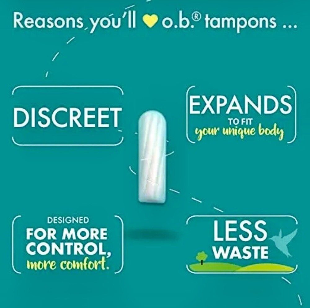NIB Ob Super Plus 40 Count Absorbency Non-Applicator Tampons NEW