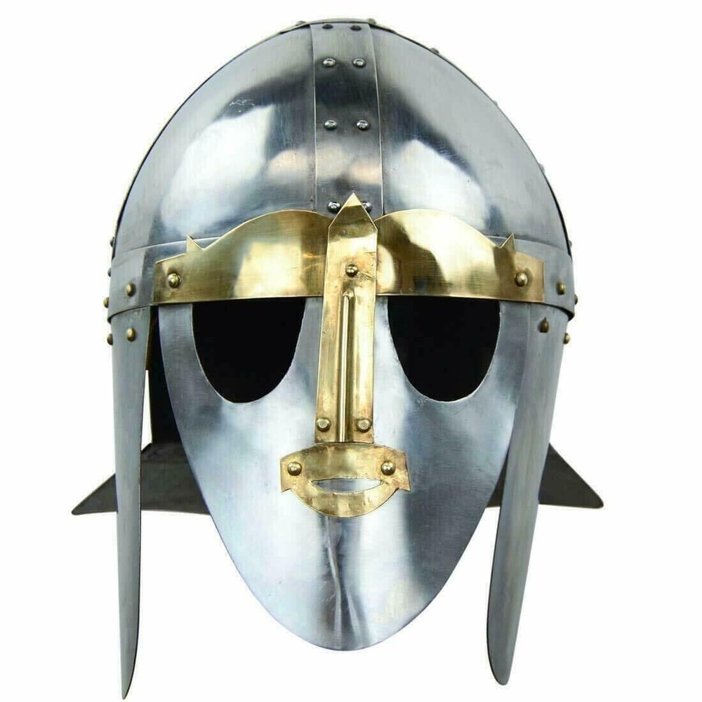 Medieval Armor FACE Brass Fitted Sutton Hook Helmet 18 Gauge