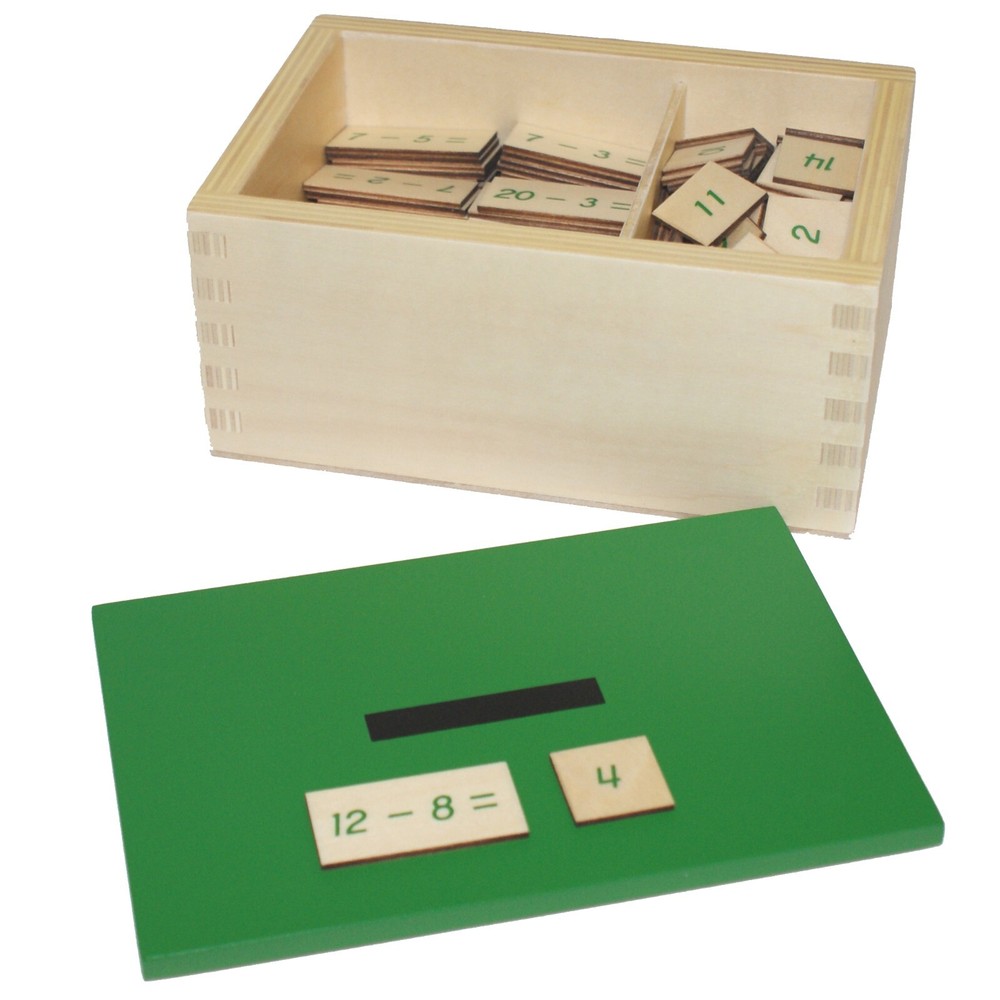 Subtraction Equations and Differences Box - MONTESSORI MATH MATERIALS