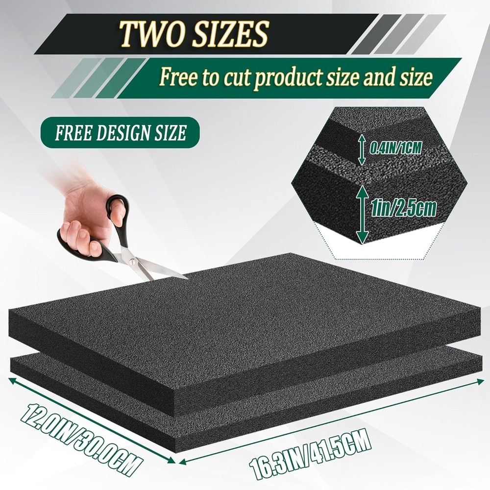 8 Pack Polyethylene Foam Pads for Packing Foam Sheets 2 Size Cuttable High De...