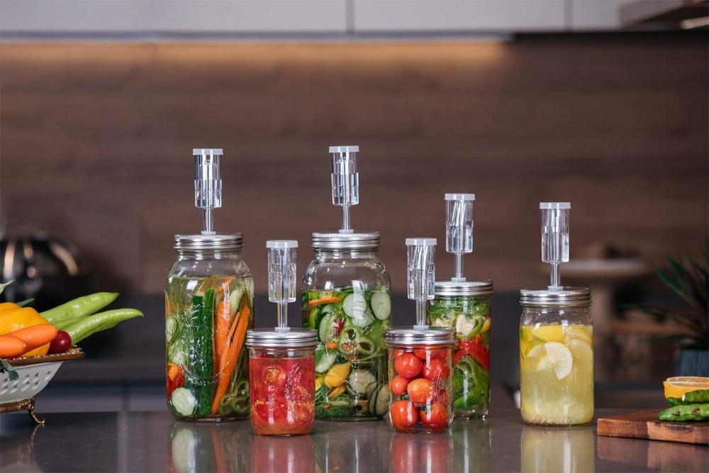 Fermentation Lids Kit for Wide Mouth Jars - Includes Airlocks & Grommets