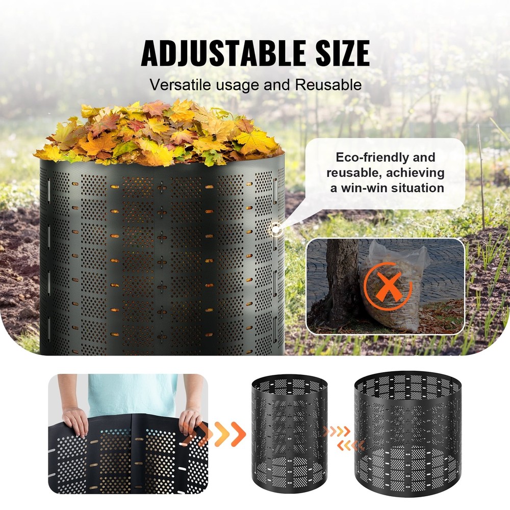 Composting Container 220Gallon,Outdoor Adjustable Compost Maker,Simple Assembly