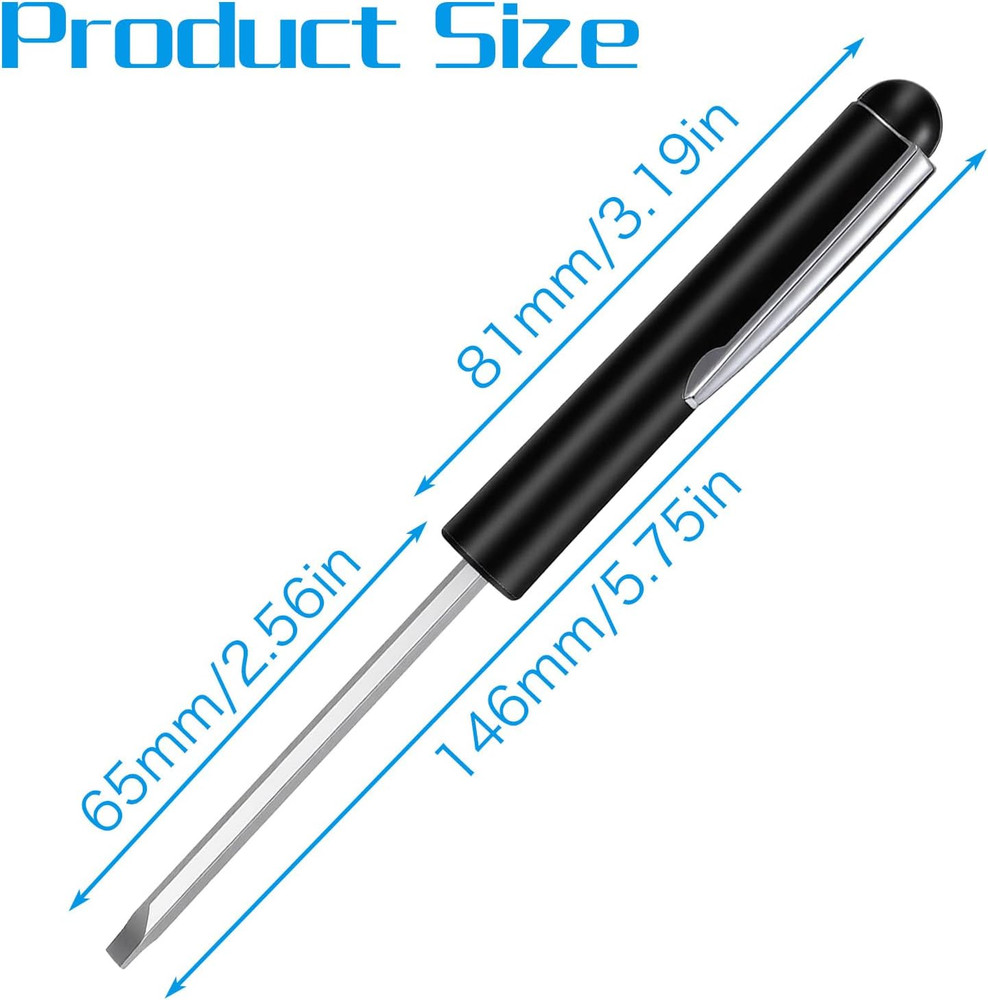 2 PCS Mini Pocket Screwdriver with Magnetic Slotted Tips Reversible Double Ended