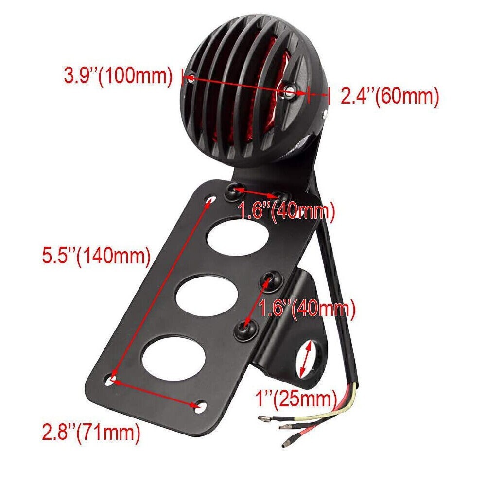 Side Mount LED Tail Light Bracket For Harley Bobber License Plate With Bracket