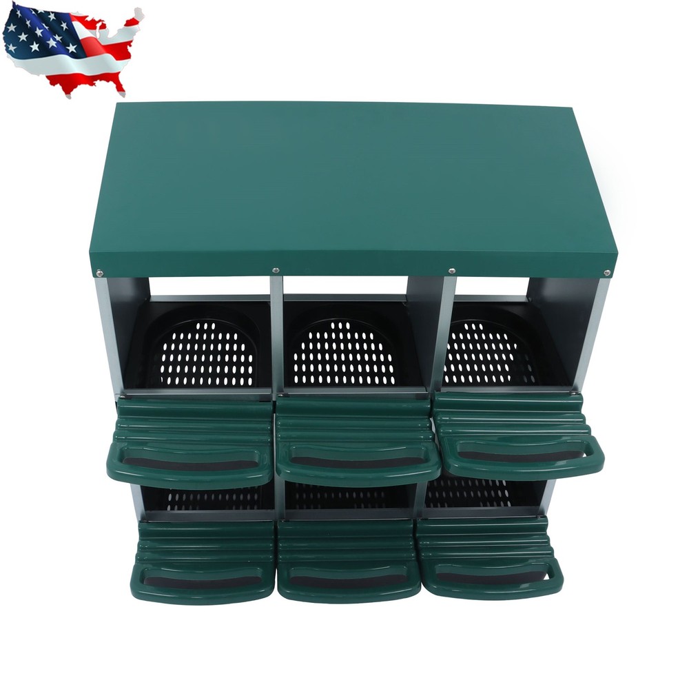 For Chickens Hens Nesting Boxes 6 Compartment Chicken Egg Laying Nest Box