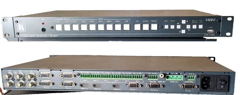 VP-730 KRAMER 9−Input ProScale Presentation Scaler/Switcher with Speaker Outputs