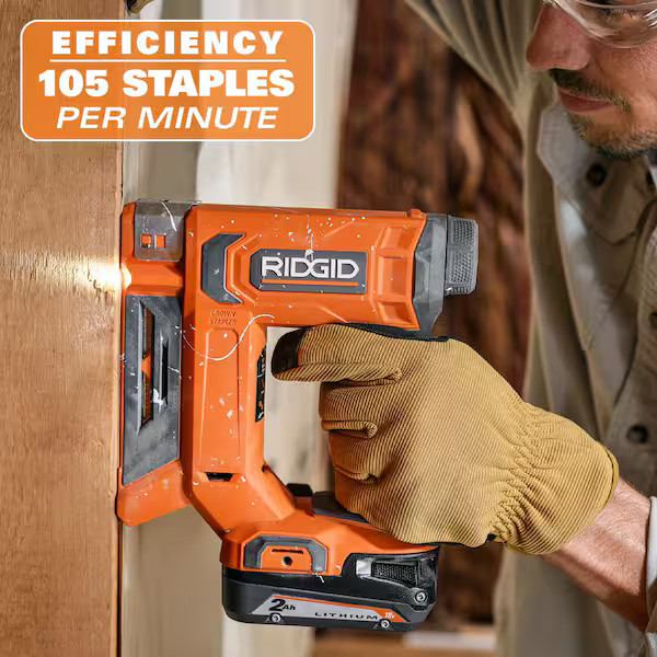 RIDGID Narrow Crown Stapler 3/8 18V Brushless Cordless TOOL ONLY R09897B