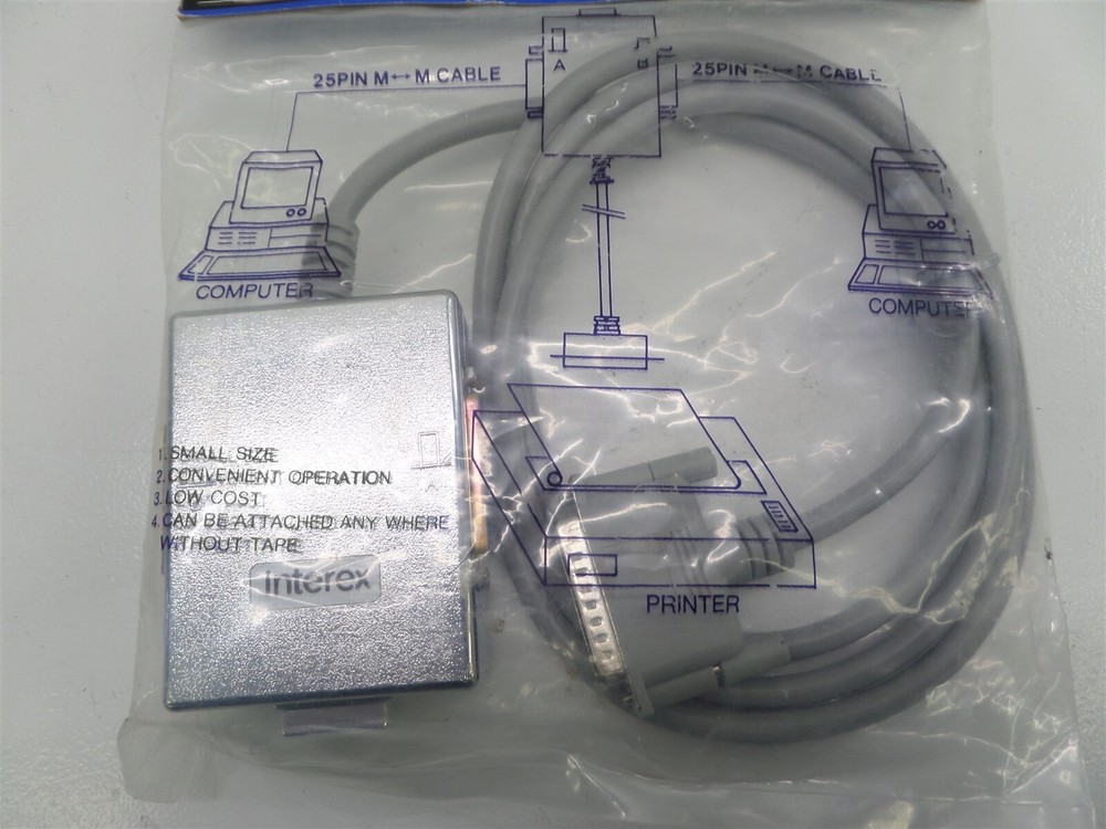 Interex DB25-AB Push Button Switch Box with 6ft Cable DC-25