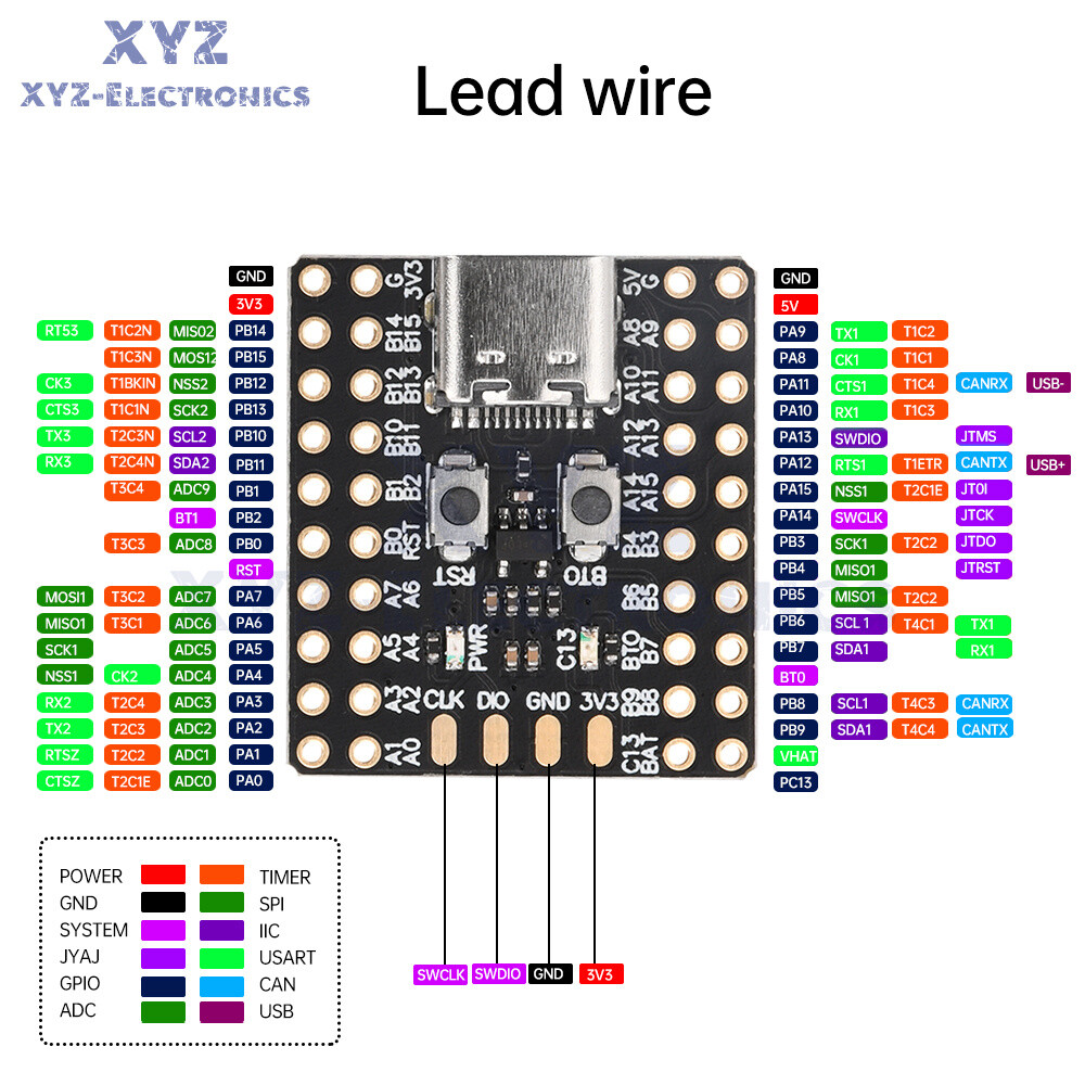 Mini STM32F103C8T6 STM32F103C6T6A CH340 Development Board ARM Minimum System